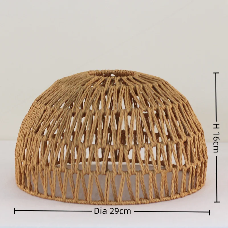 Decoration  Hand-woven Retro Paper-rope Lampshade Chandelier Rattan Light Cover For Cofe , Home, Hotel