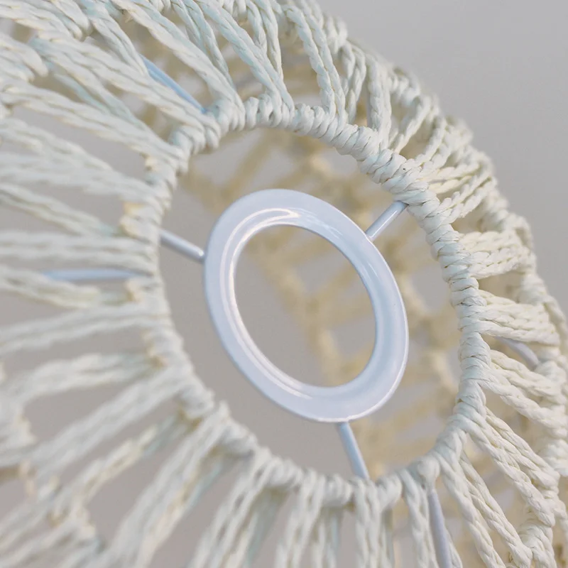 Decoration  Hand-woven Retro Paper-rope Lampshade Chandelier Rattan Light Cover For Cofe , Home, Hotel