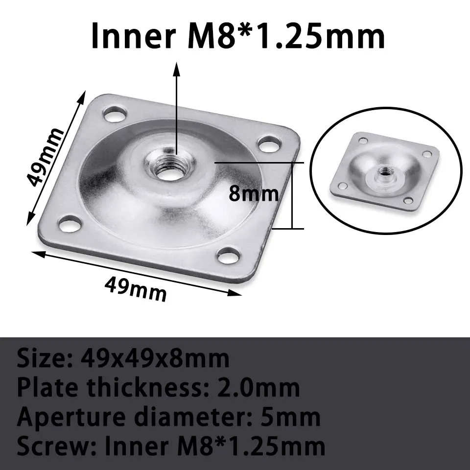M10 M8 M6 Inner And Outer Nut Circular Square Machine Tool Base Table Lamp Fixing Plate Base Hose Bracket Bottom Bracket