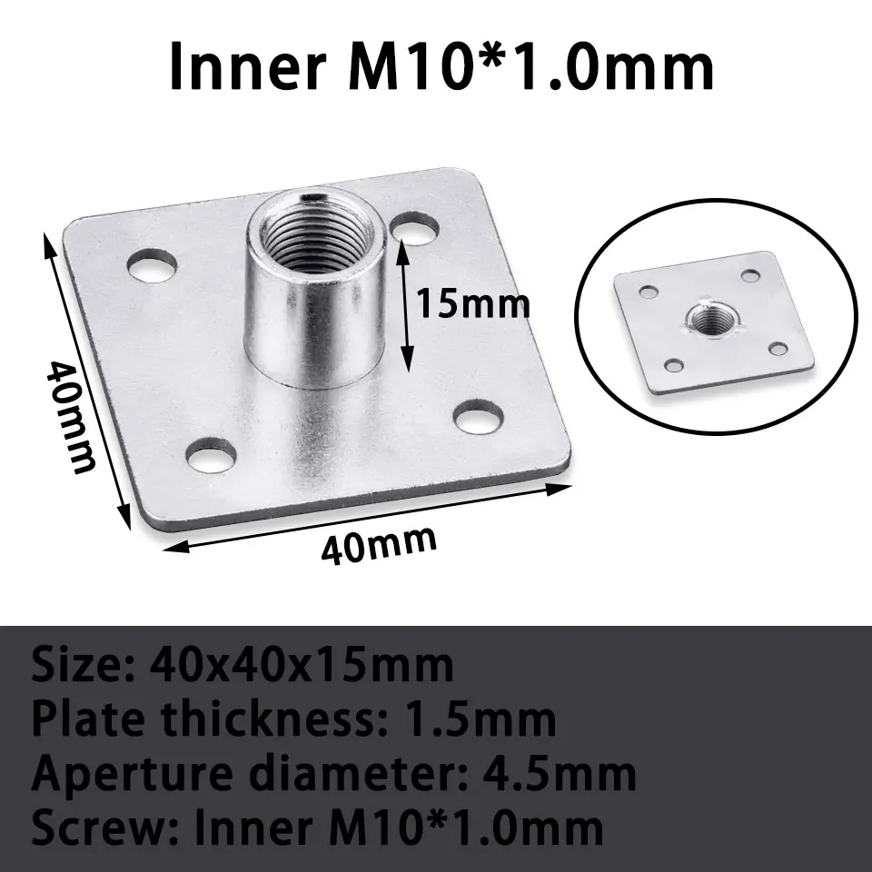 M10 M8 M6 Inner And Outer Nut Circular Square Machine Tool Base Table Lamp Fixing Plate Base Hose Bracket Bottom Bracket