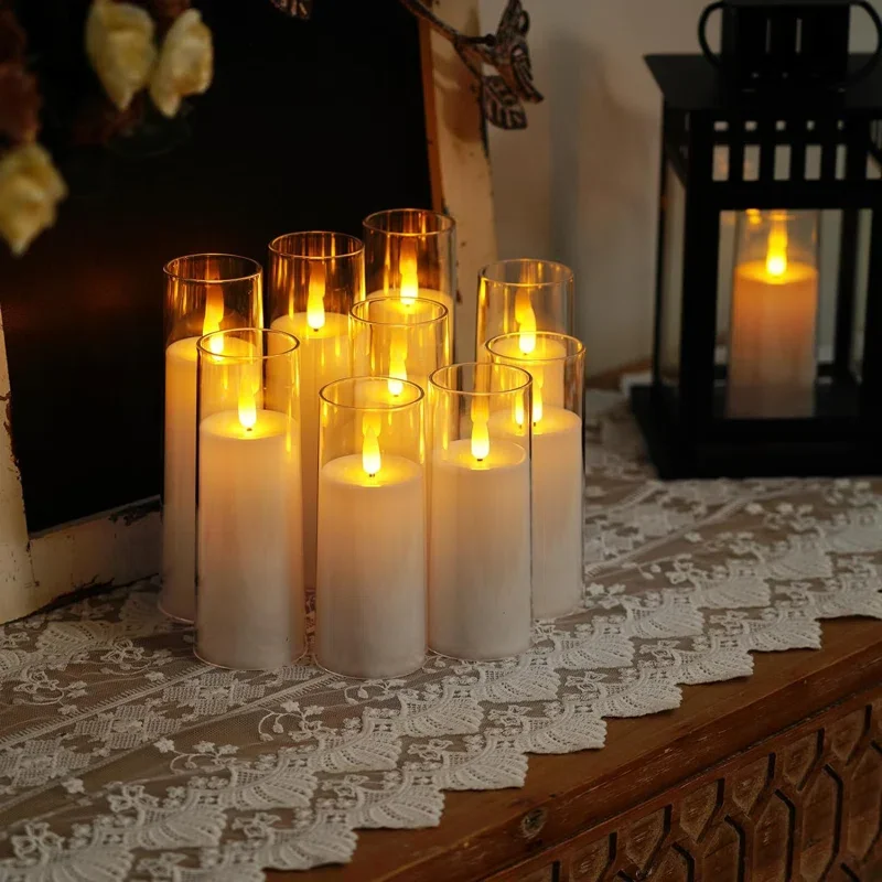 5-120PCS Flameless Candles Decoration Wedding Led Candles Artificial Electronic Candle Battery Candlelight Concert Acrylic Cup