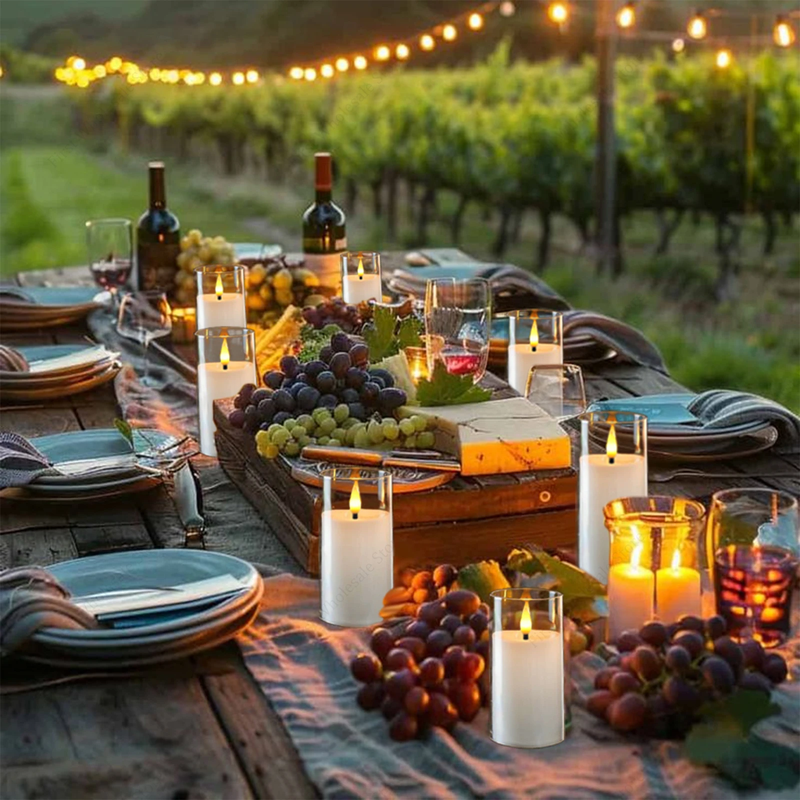 5-120PCS Flameless Candles Decoration Wedding Led Candles Artificial Electronic Candle Battery Candlelight Concert Acrylic Cup