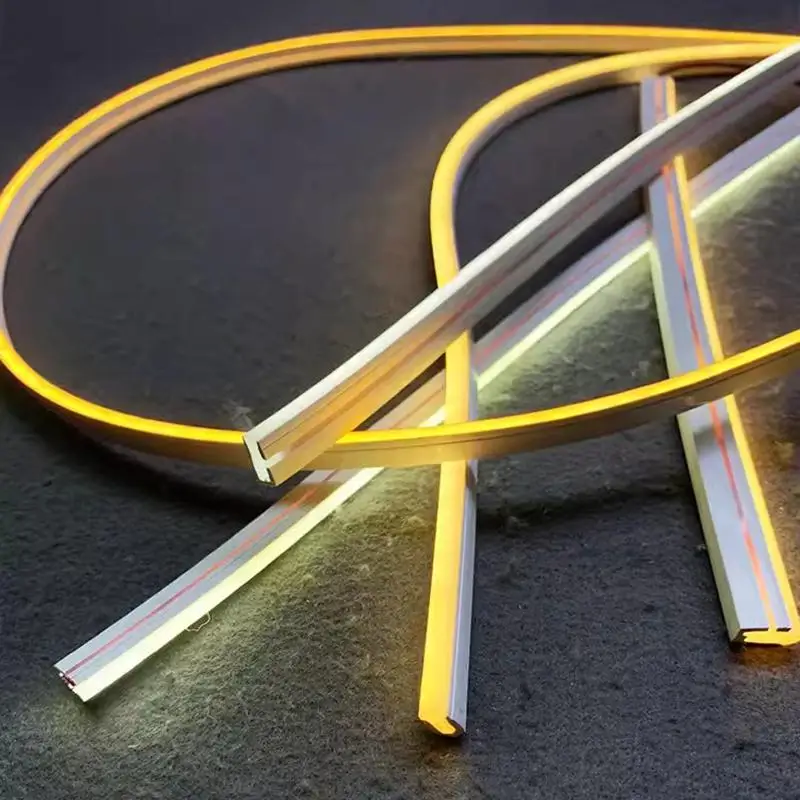 Narrow Silicon Gel LED Neon Tube Rope Lamp Flexible Linear Silicone Diffuser Channel Waterproof Cabinet Closet Car Decor Light