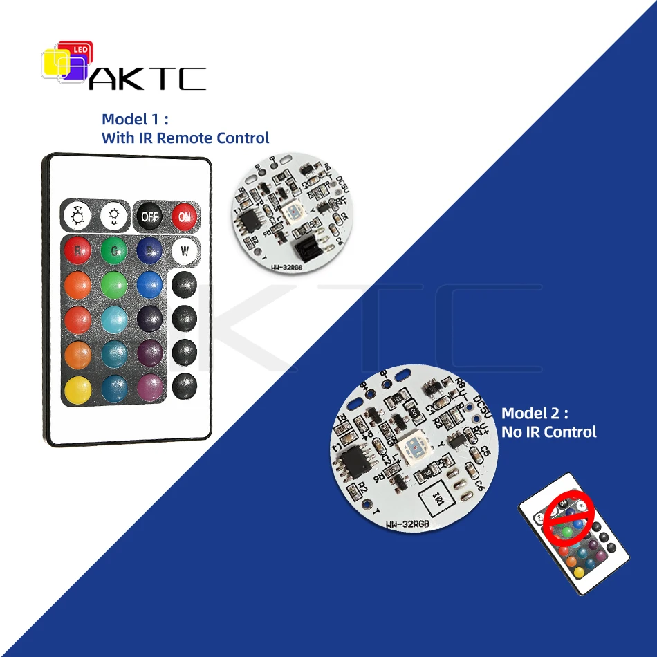 32mm Color RGB Light Board Round LED Light Source Low Voltage DC 5V Compatible Charging/Touch Switch Remote Control/3.7V Battery
