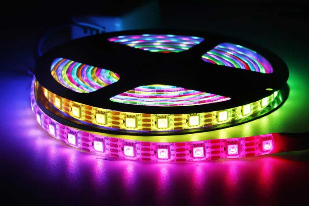 WS2811 WS2812B WS2813 WS2815 5050RGB LED Strip Lights Individually Addressable 30/60/144Pixels/Leds/m Black /White PCB DC5V/12V