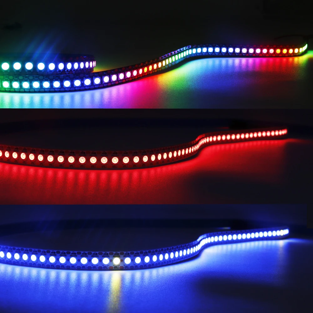 WS2811 WS2812B WS2813 WS2815 5050RGB LED Strip Lights Individually Addressable 30/60/144Pixels/Leds/m Black /White PCB DC5V/12V