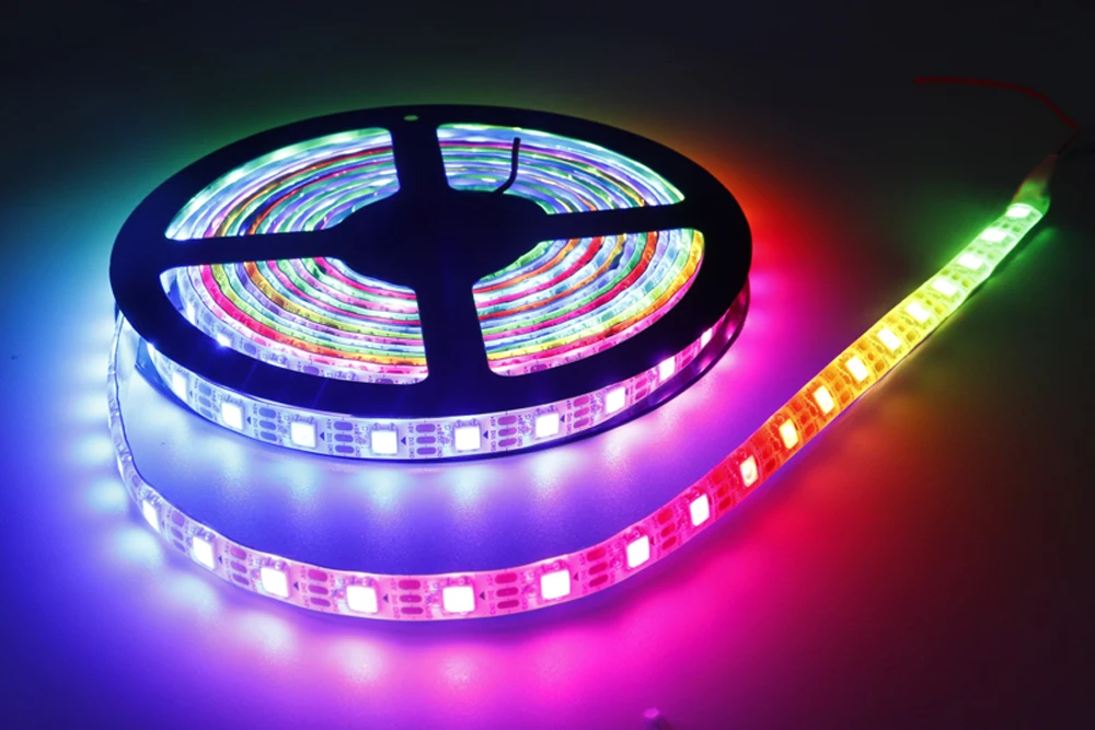 WS2811 WS2812B WS2813 WS2815 5050RGB LED Strip Lights Individually Addressable 30/60/144Pixels/Leds/m Black /White PCB DC5V/12V