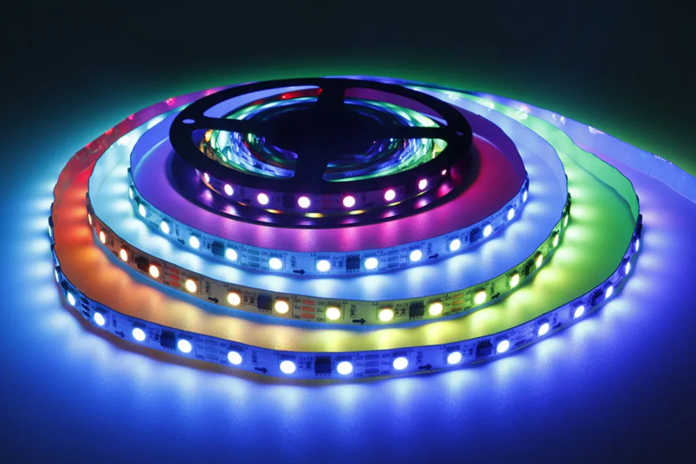 WS2811 WS2812B WS2813 WS2815 5050RGB LED Strip Lights Individually Addressable 30/60/144Pixels/Leds/m Black /White PCB DC5V/12V