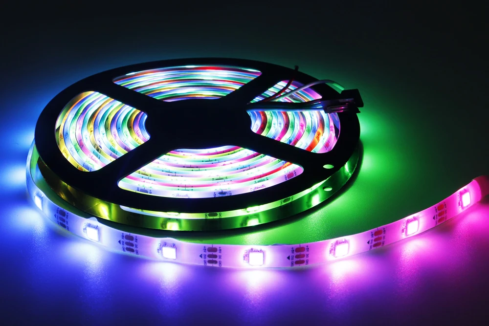 WS2811 WS2812B WS2813 WS2815 5050RGB LED Strip Lights Individually Addressable 30/60/144Pixels/Leds/m Black /White PCB DC5V/12V