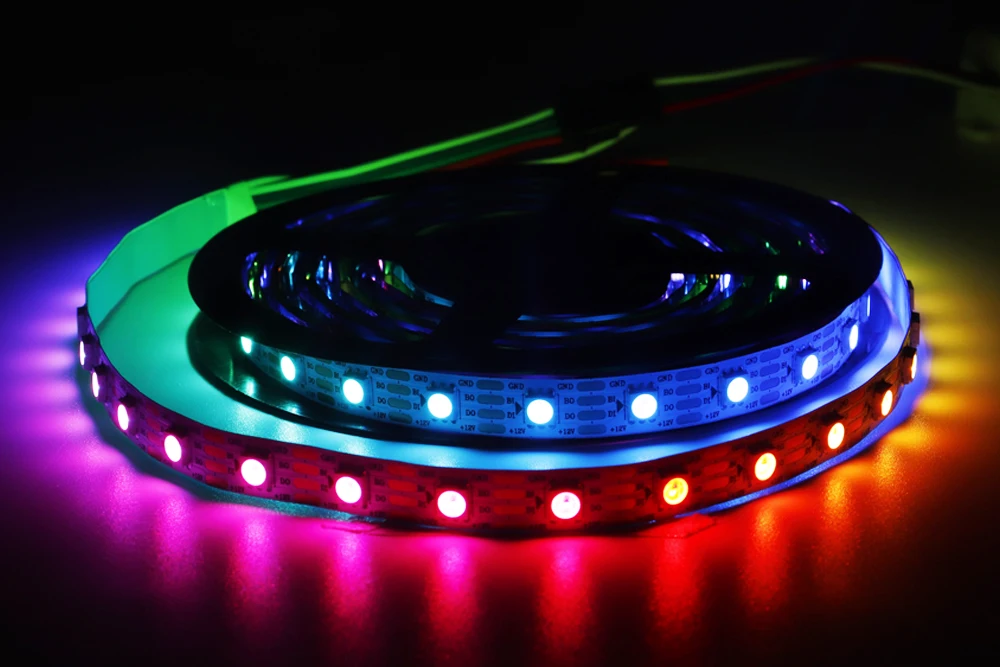 WS2811 WS2812B WS2813 WS2815 5050RGB LED Strip Lights Individually Addressable 30/60/144Pixels/Leds/m Black /White PCB DC5V/12V
