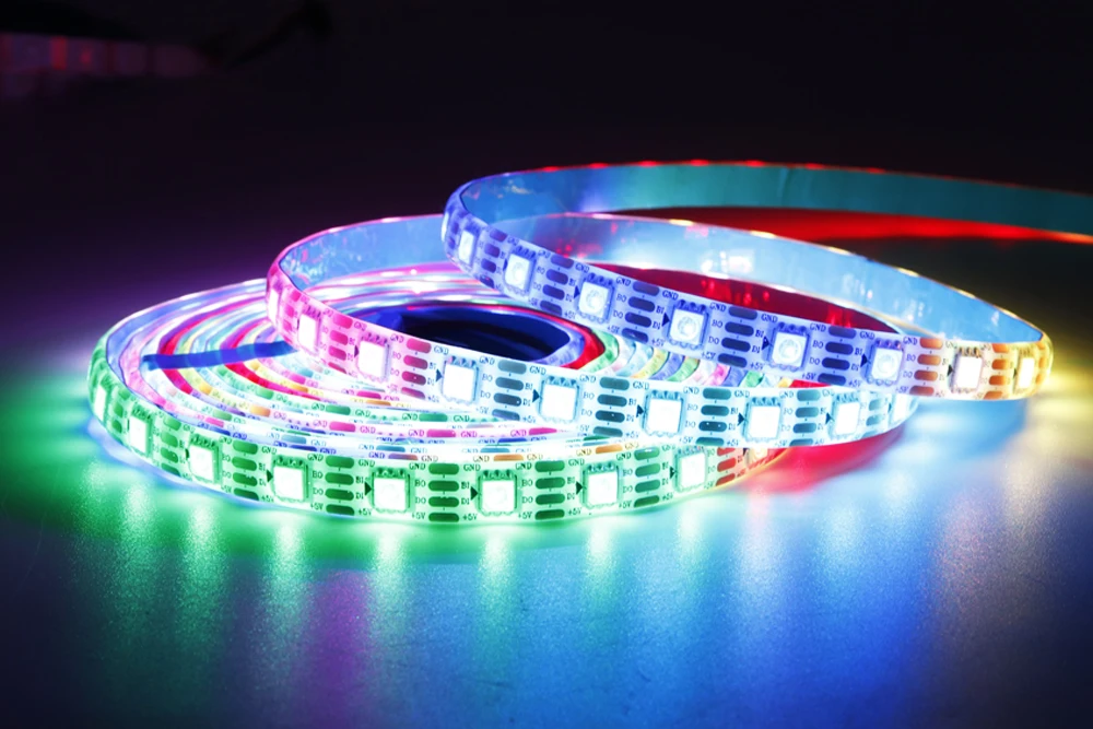 WS2811 WS2812B WS2813 WS2815 5050RGB LED Strip Lights Individually Addressable 30/60/144Pixels/Leds/m Black /White PCB DC5V/12V