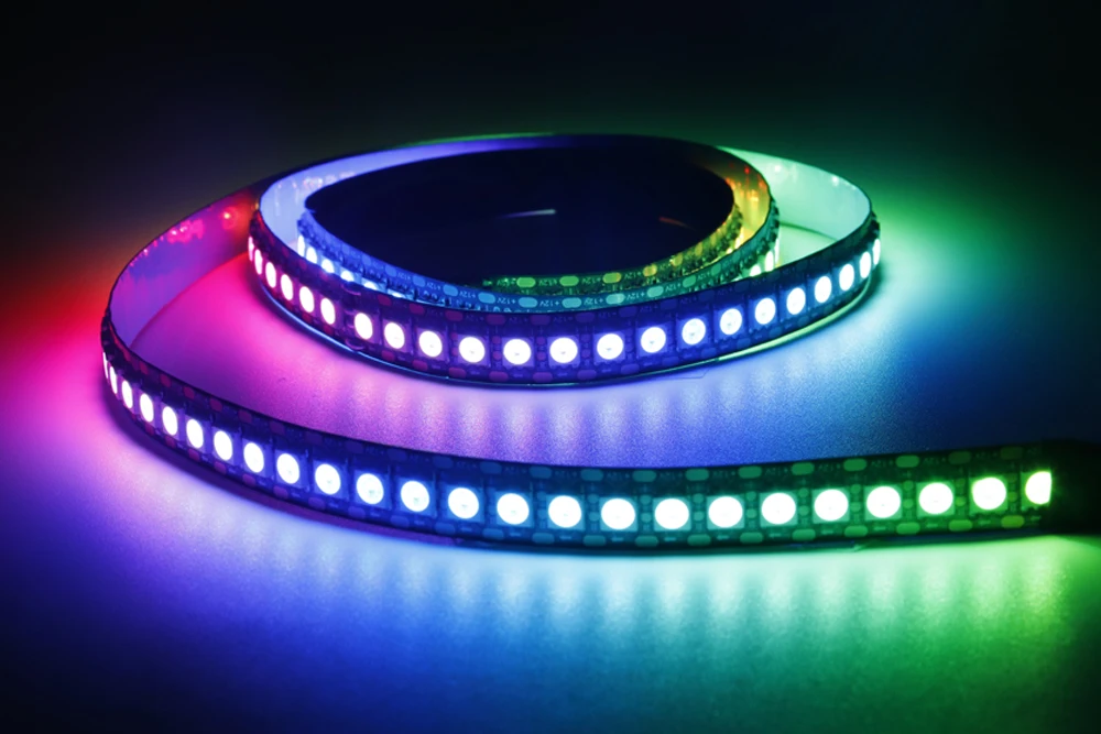 WS2811 WS2812B WS2813 WS2815 5050RGB LED Strip Lights Individually Addressable 30/60/144Pixels/Leds/m Black /White PCB DC5V/12V