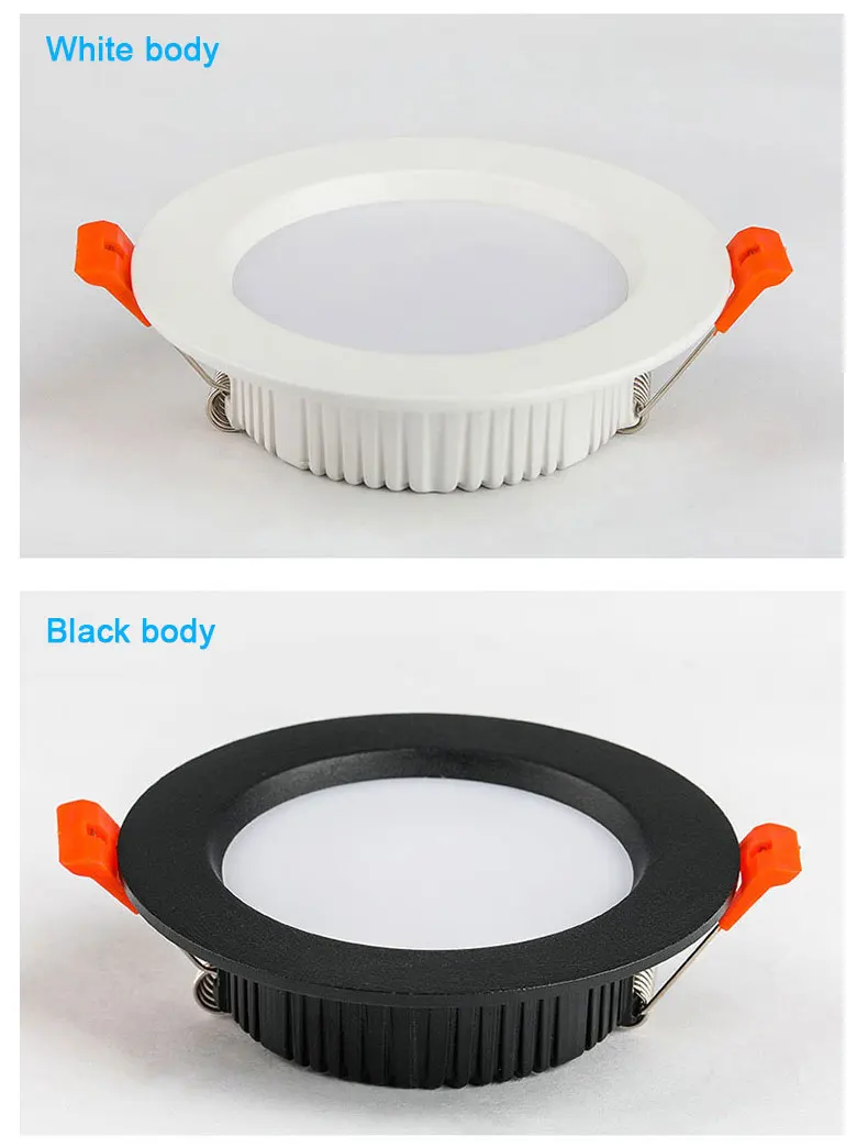 AC220V LED Downlight Thick Aluminum 5W 7W 9W 12W 15W 18W 24W 110V Recessed Spot Lighting Bedroom Kitchen Indoor Down Light Lamp