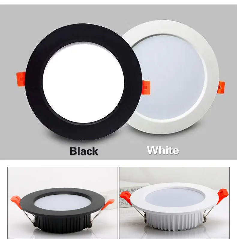 AC220V LED Downlight Thick Aluminum 5W 7W 9W 12W 15W 18W 24W 110V Recessed Spot Lighting Bedroom Kitchen Indoor Down Light Lamp