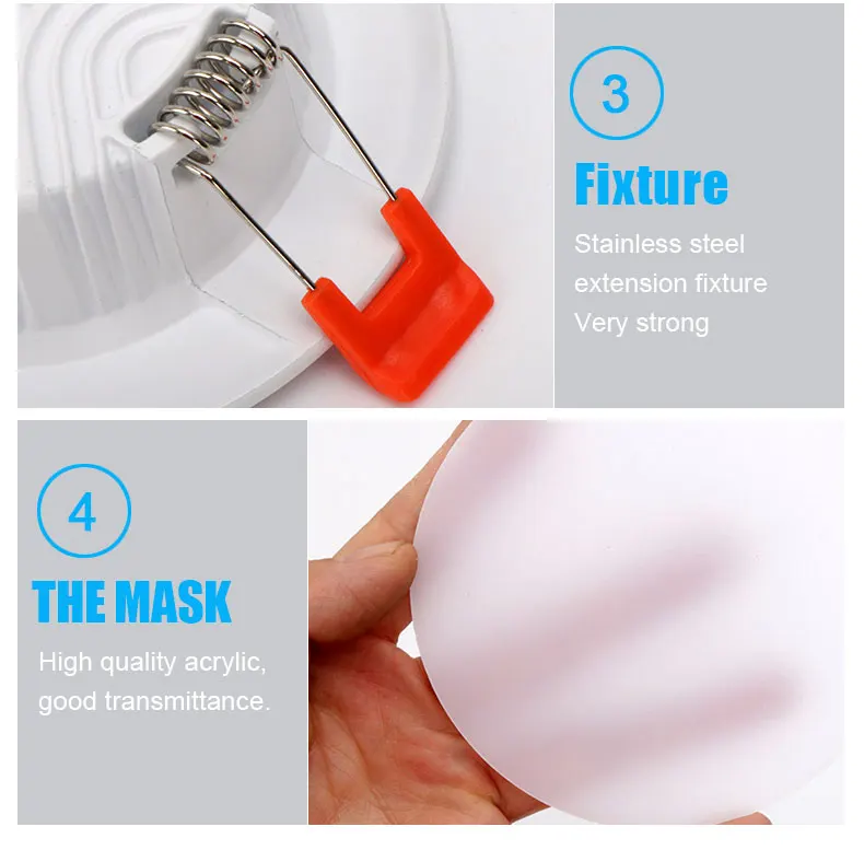 AC220V LED Downlight Thick Aluminum 5W 7W 9W 12W 15W 18W 24W 110V Recessed Spot Lighting Bedroom Kitchen Indoor Down Light Lamp