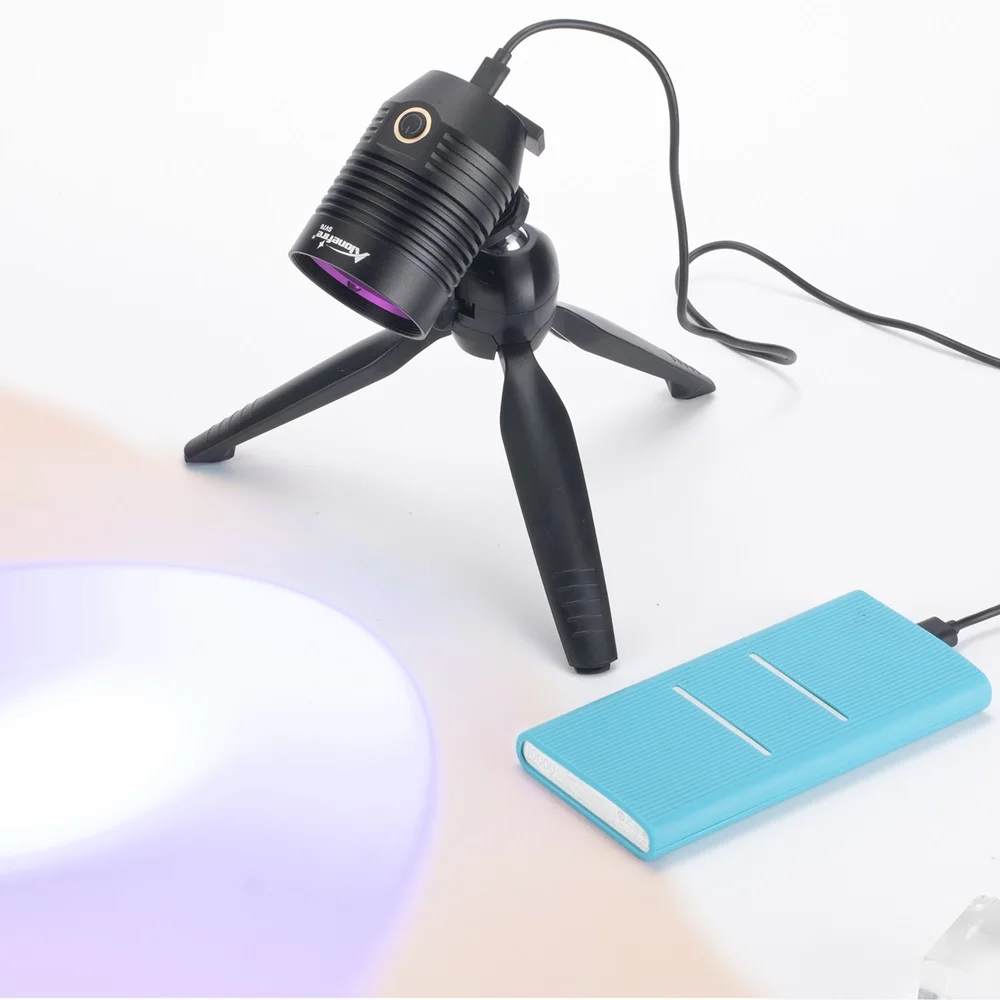 20W High Bright 365nm UV LED Blacklight High Power DC 5V 2A USB-Powered Ultraviolet Light PCB Resin Curing Porcelain Repair Lamp