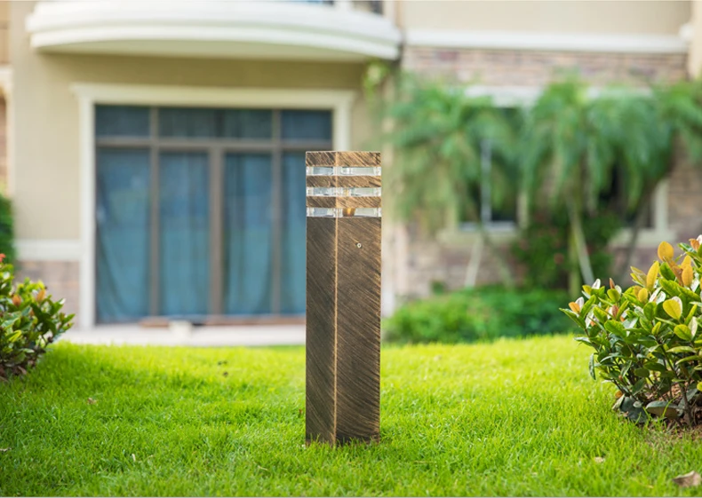 Waterproof Aluminum Pillar Light Outdoor E27 LED Garden Lawn Lamp Aluminum Pillar Post Light Landscape Lawn Bollard Light