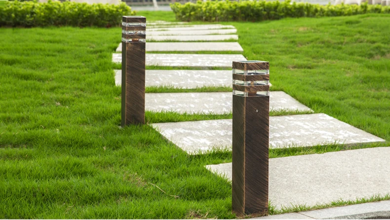 Waterproof Aluminum Pillar Light Outdoor E27 LED Garden Lawn Lamp Aluminum Pillar Post Light Landscape Lawn Bollard Light