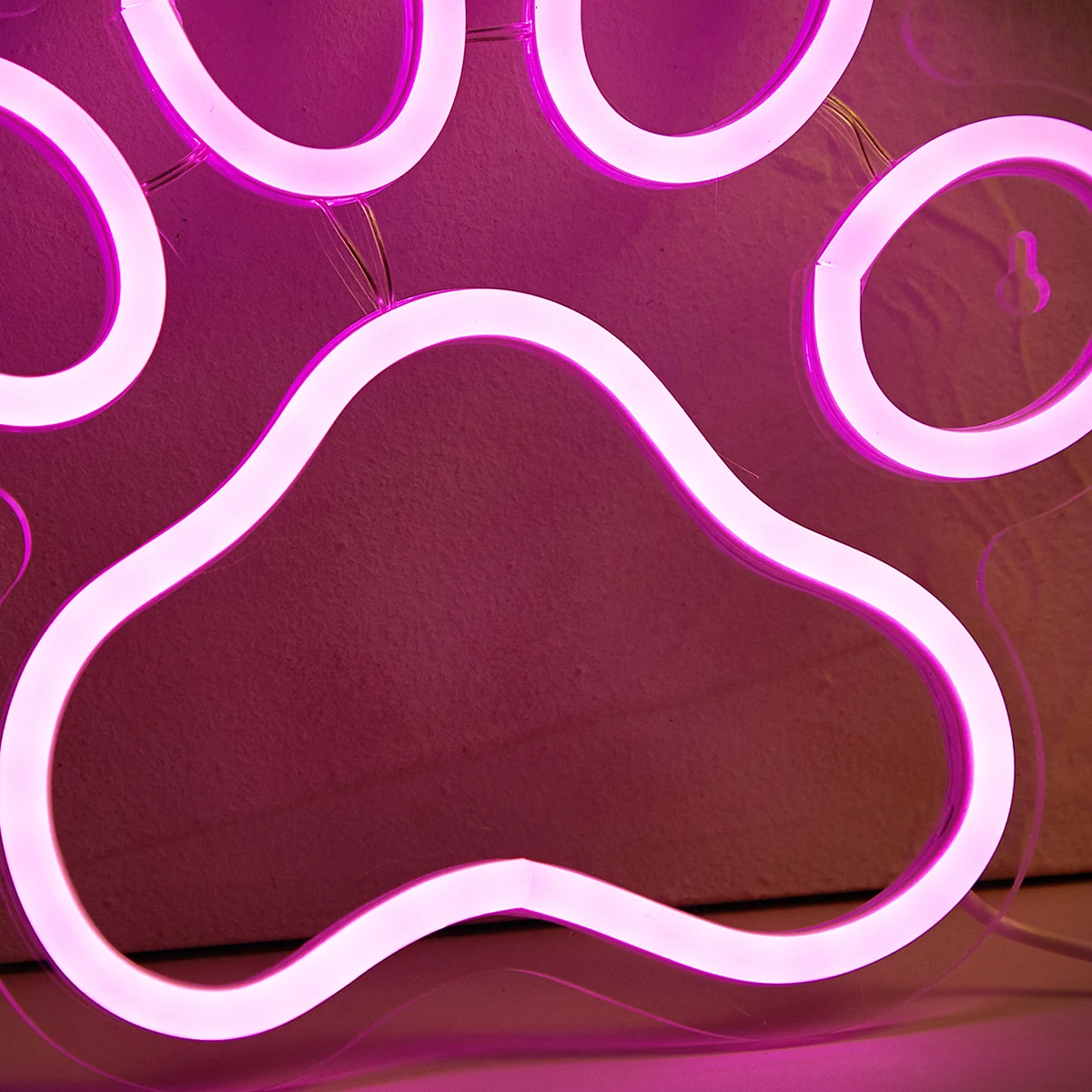 Chi-buy LED Neon Paw USB Powered Neon Signs Night Light 3D Wall Art & Game Room Bedroom Living Room Decor Lamp Signs