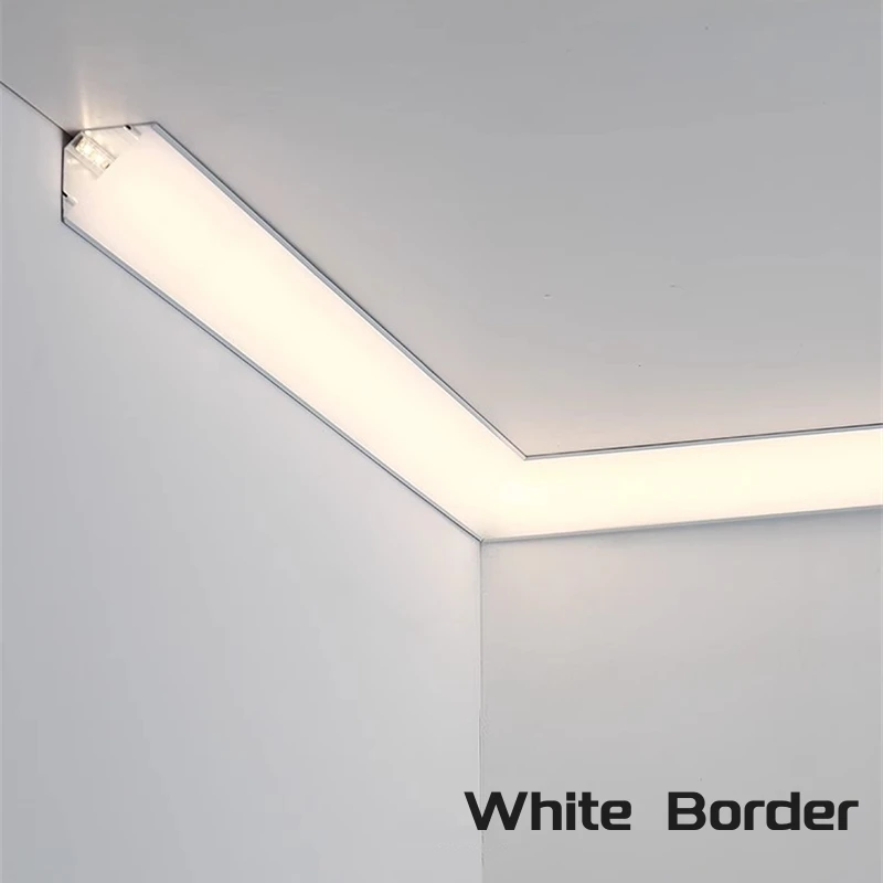 45° Oblique Beam LED Aluminum Profile V-type Top Corner Ceiling Flush Mounted Drywall PC Diffuser Channel Linear Bar Strip Light