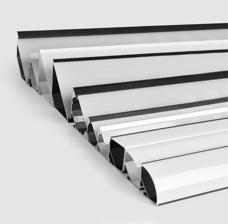 45° Oblique Beam LED Aluminum Profile V-type Top Corner Ceiling Flush Mounted Drywall PC Diffuser Channel Linear Bar Strip Light