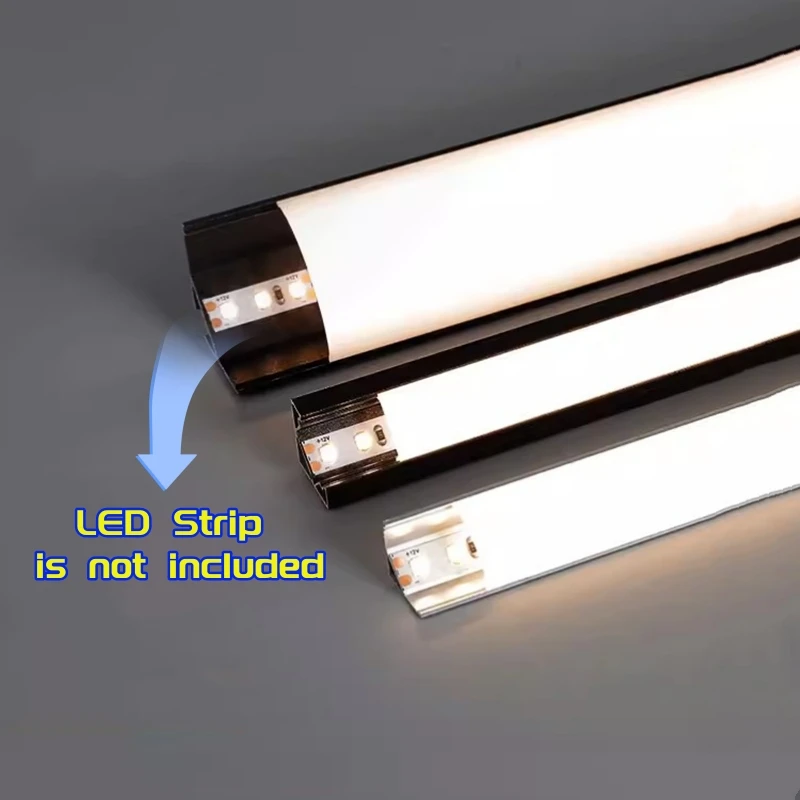 45° Oblique Beam LED Aluminum Profile V-type Top Corner Ceiling Flush Mounted Drywall PC Diffuser Channel Linear Bar Strip Light