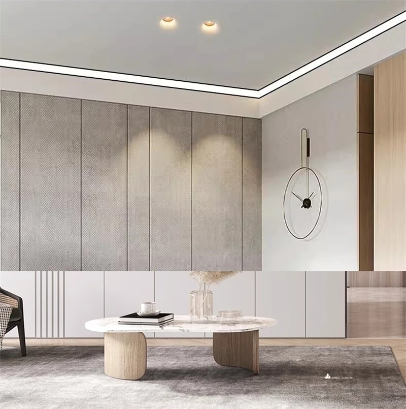 45° Oblique Beam LED Aluminum Profile V-type Top Corner Ceiling Flush Mounted Drywall PC Diffuser Channel Linear Bar Strip Light