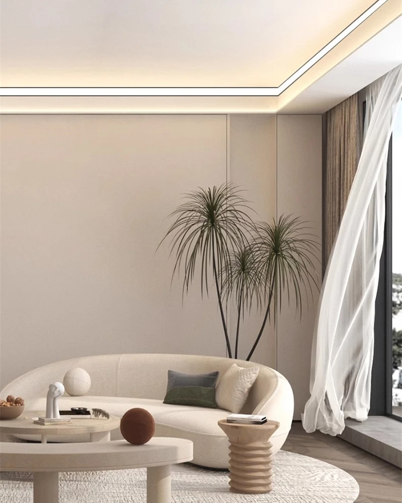 45° Oblique Beam LED Aluminum Profile V-type Top Corner Ceiling Flush Mounted Drywall PC Diffuser Channel Linear Bar Strip Light