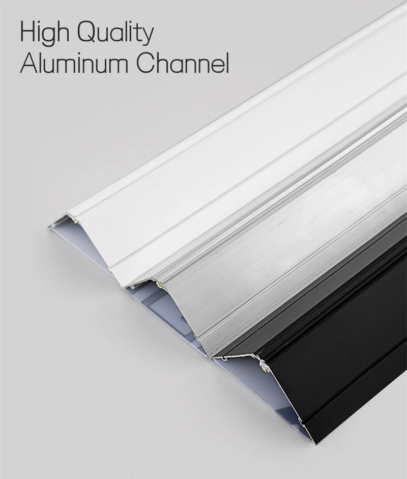 45° Oblique Beam LED Aluminum Profile V-type Top Corner Ceiling Flush Mounted Drywall PC Diffuser Channel Linear Bar Strip Light