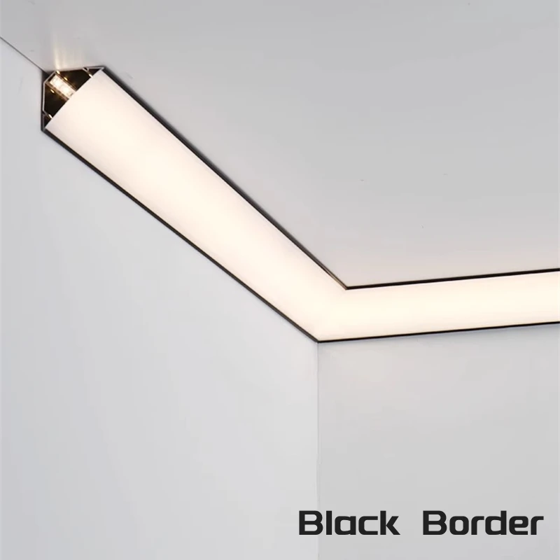 45° Oblique Beam LED Aluminum Profile V-type Top Corner Ceiling Flush Mounted Drywall PC Diffuser Channel Linear Bar Strip Light