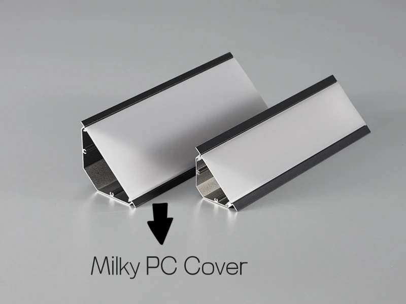 45° Oblique Beam LED Aluminum Profile V-type Top Corner Ceiling Flush Mounted Drywall PC Diffuser Channel Linear Bar Strip Light