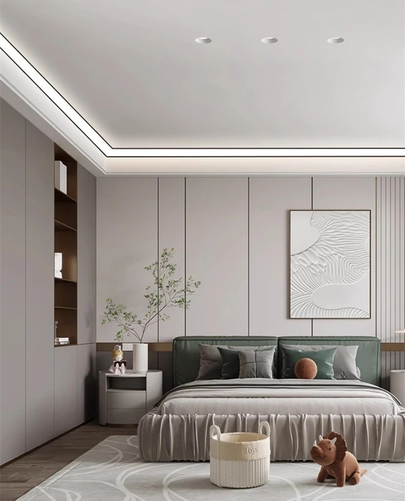 45° Oblique Beam LED Aluminum Profile V-type Top Corner Ceiling Flush Mounted Drywall PC Diffuser Channel Linear Bar Strip Light