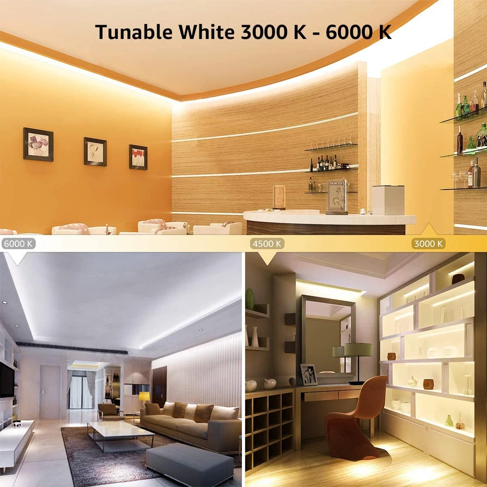 5M/Roll DC 5V 12V 24V LED Dual Color Strip Light 120 180 240 336 LEDs/M 5MM 8MM 12MM Wide PCB Flexible CRI Dimmable CCT Bar Lamp