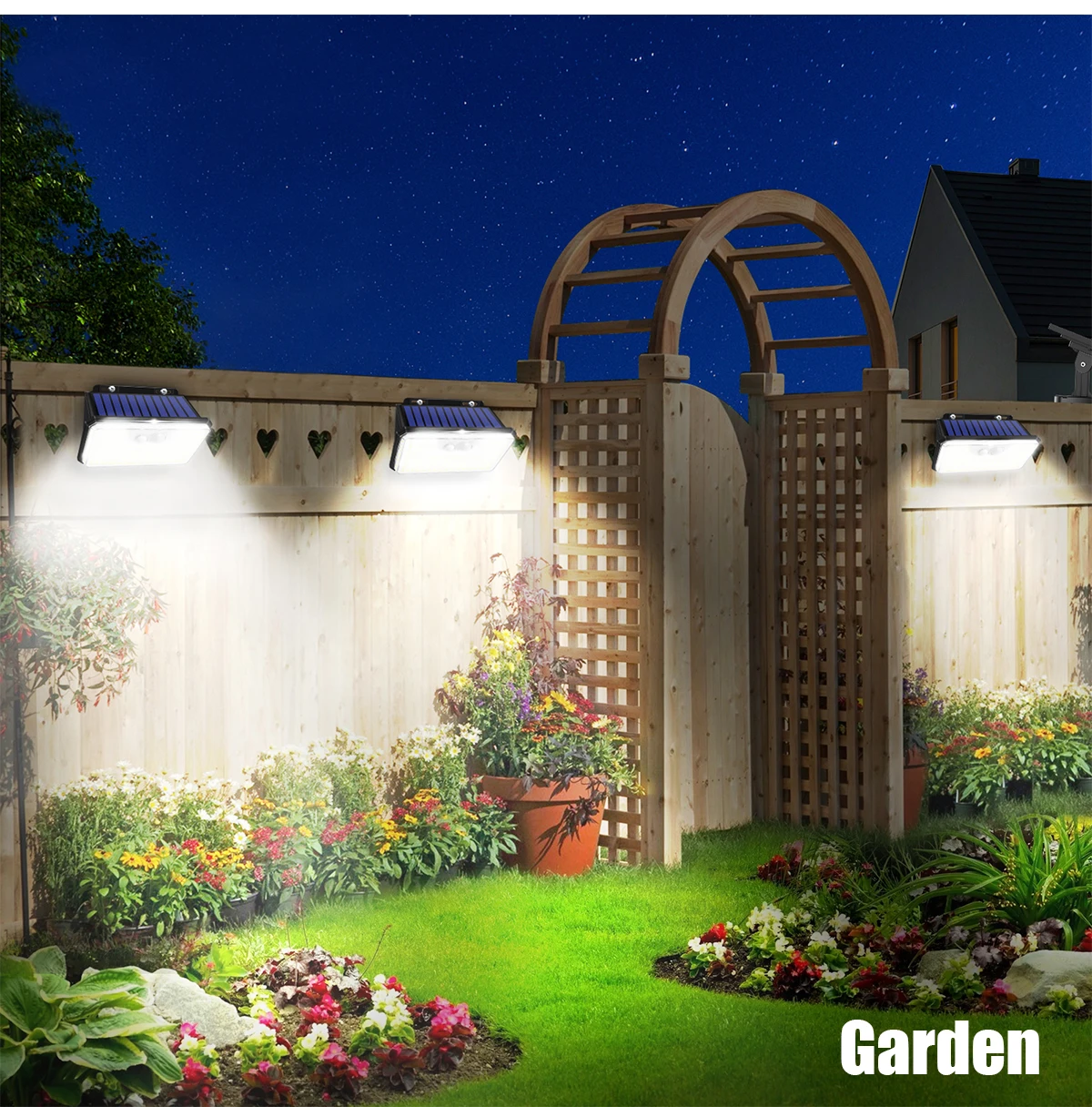 2Pack IP67 Waterproof Solar Outdoor Garden Lights Super Bright 148/197 LEDs Motion Sensor Wall Light Solar Powered Security Lamp