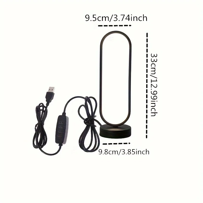 1PC Lamp Bedroom Ring Lamp Living Room Three-color Dimming Bedside Lamp LED Night Light