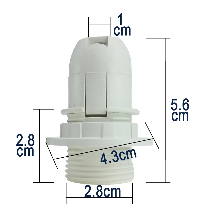 Black White E14 E27 Screw Lamp Holder Table Floor LED Light Head Socket Desktop Light Candle Bulb Base 4A 250V