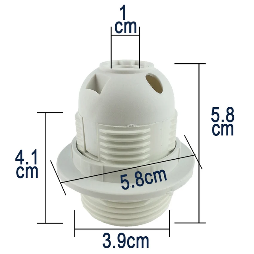 Black White E14 E27 Screw Lamp Holder Table Floor LED Light Head Socket Desktop Light Candle Bulb Base 4A 250V