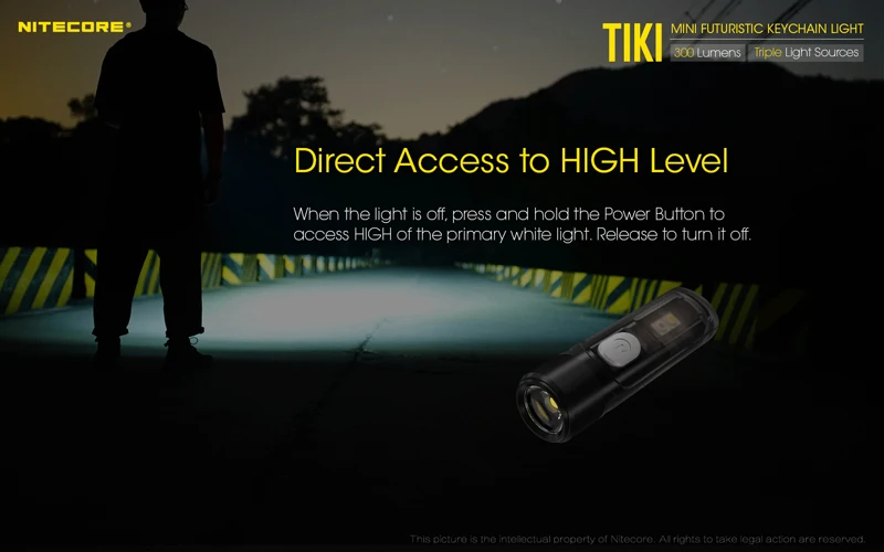 NITECORE TIKI TIKILE 300Lumens Mini Keychain Light Triple Lihgt Sources USB-Rechargeable Portable Lighting UV Light For Outdoor