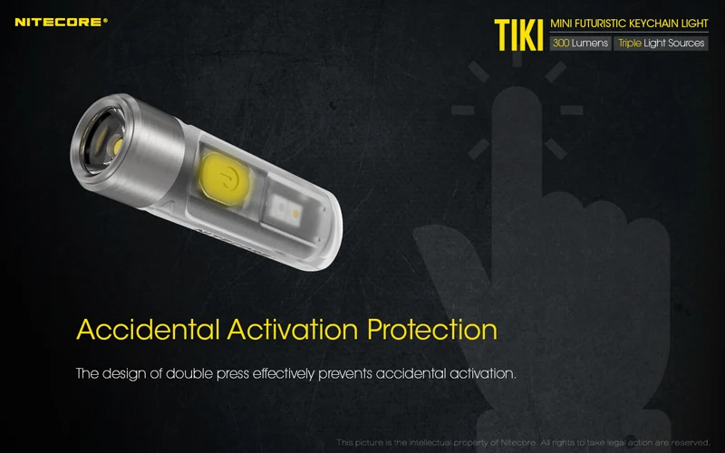 NITECORE TIKI TIKILE 300Lumens Mini Keychain Light Triple Lihgt Sources USB-Rechargeable Portable Lighting UV Light For Outdoor