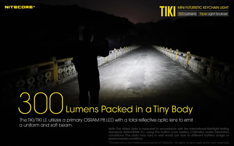 NITECORE TIKI TIKILE 300Lumens Mini Keychain Light Triple Lihgt Sources USB-Rechargeable Portable Lighting UV Light For Outdoor