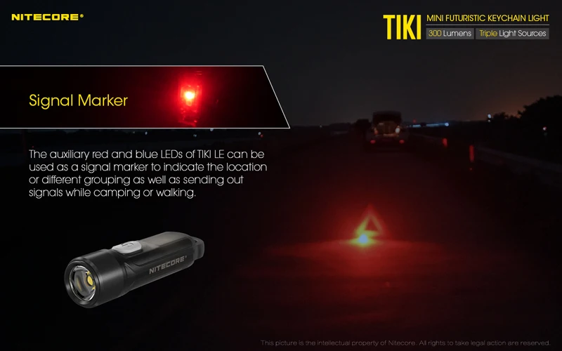 NITECORE TIKI TIKILE 300Lumens Mini Keychain Light Triple Lihgt Sources USB-Rechargeable Portable Lighting UV Light For Outdoor
