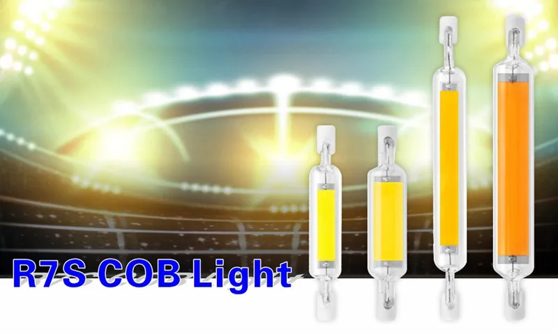 Super Bright Dimmable LED R7S Glass Tube COB Bulb Ceramics 78MM 118MM R7S Corn Lamp 15W 20W 30W 40W Replace Halogen Lampadas