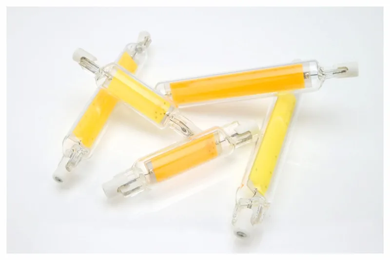 Super Bright Dimmable LED R7S Glass Tube COB Bulb Ceramics 78MM 118MM R7S Corn Lamp 15W 20W 30W 40W Replace Halogen Lampadas