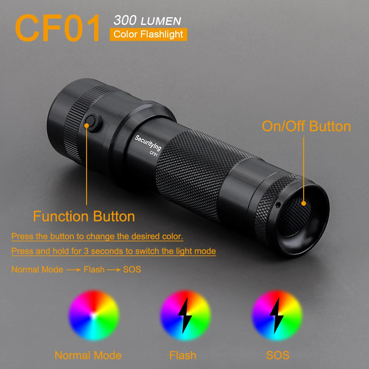 10 in 1 Multicolor Flashlight Red Green Blue Multi-Color RGBW Flashlight Light Torch for Night Observation Fishing Riding Hiking