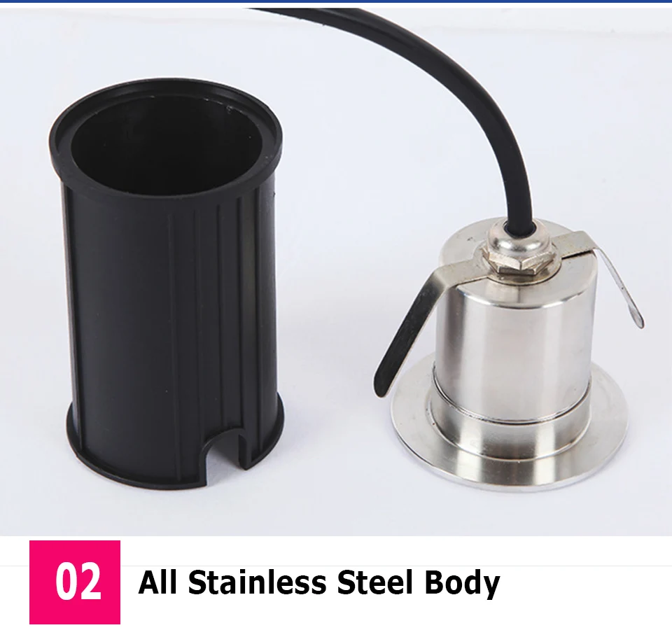 42MM 52MM 62MM 75MM 1W 3W 6W 12V-24V IP68 Swimming Pools Lighting All Stainless Steel LED Underwater Light