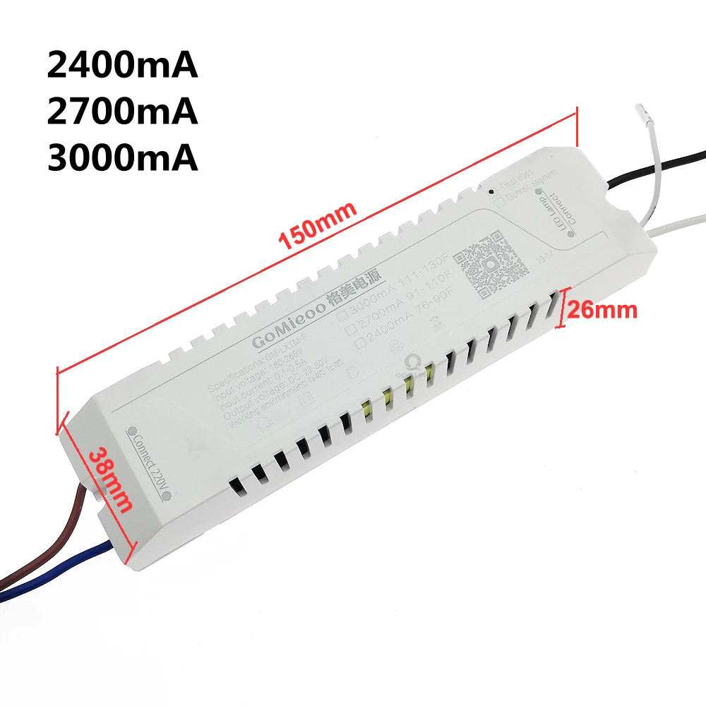2.4G Intelligent Power Supply DC24V 600mA 800mA 1200mA 1500mA 2400mA 2700mA 3000mA 2Pin 2 Color Parallel LED Driver GM-LXTM-F