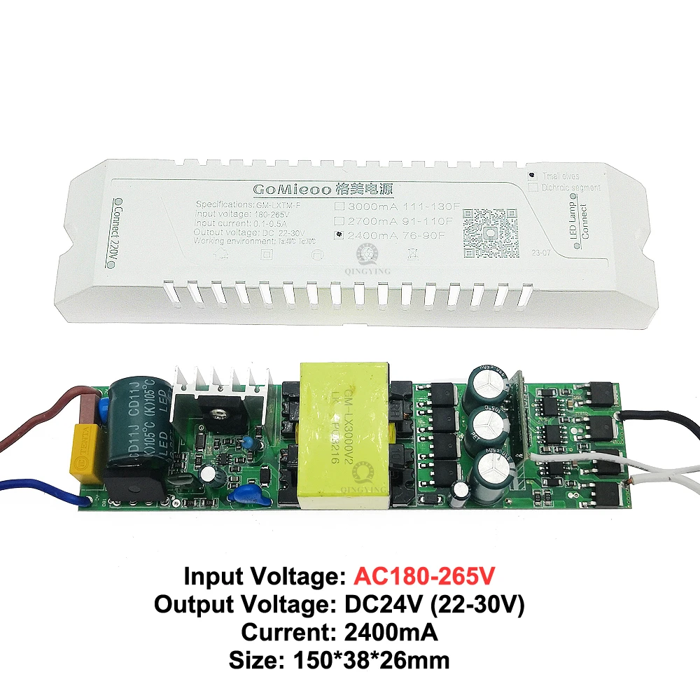 2.4G Intelligent Power Supply DC24V 600mA 800mA 1200mA 1500mA 2400mA 2700mA 3000mA 2Pin 2 Color Parallel LED Driver GM-LXTM-F