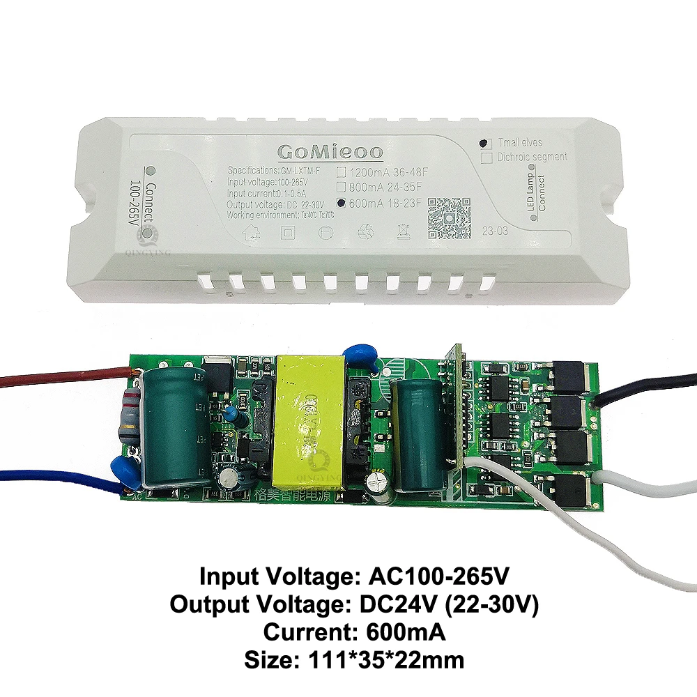 2.4G Intelligent Power Supply DC24V 600mA 800mA 1200mA 1500mA 2400mA 2700mA 3000mA 2Pin 2 Color Parallel LED Driver GM-LXTM-F