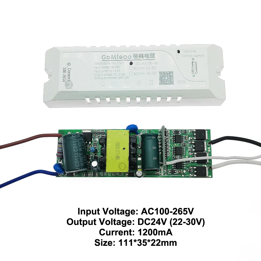 2.4G Intelligent Power Supply DC24V 600mA 800mA 1200mA 1500mA 2400mA 2700mA 3000mA 2Pin 2 Color Parallel LED Driver GM-LXTM-F