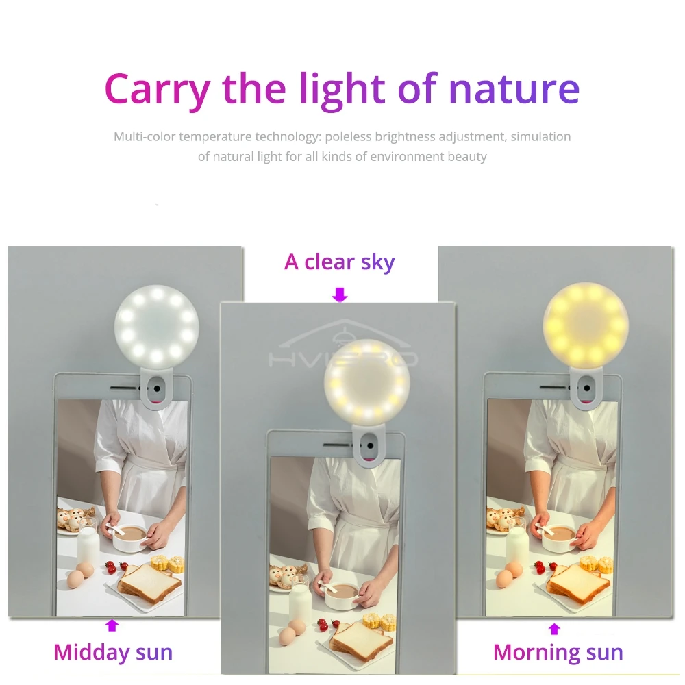 Mini Phone Selfie Ringtone DC 5V Fill Light Warm And Cold SF 02 Three Gear Dimming Video Photo Lenses Depict Beautiful Contours